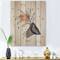 Designart - Vintage Plant With Minimalist Shapes I - Modern Print on Natural Pine Wood